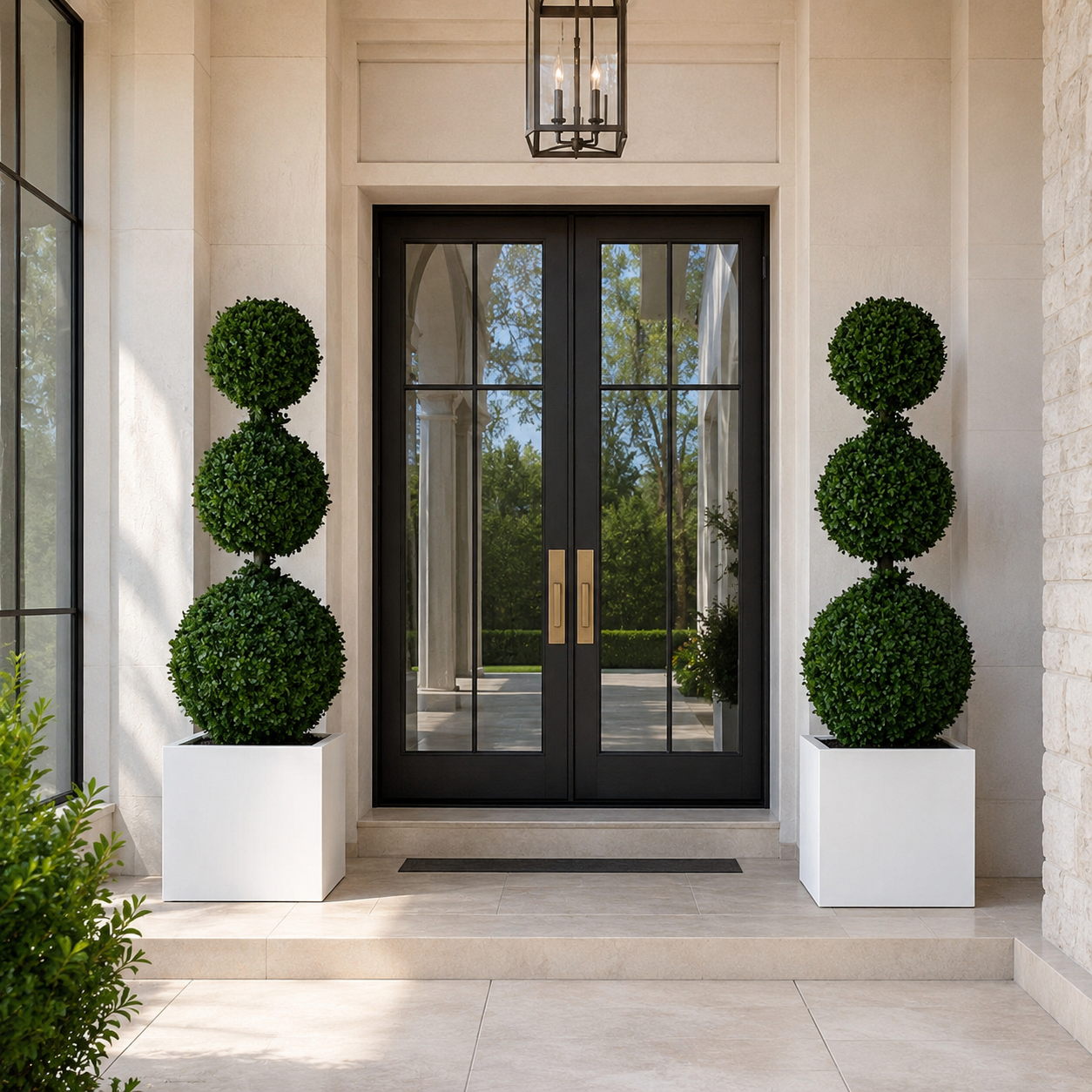 Topiario Geométrico en Macetero Blanco para decoración de interiores | Vareluma