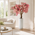 Cerezo Rosa en Macetero St. Tropez Blanco Mate para decoración de interiores | Vareluma