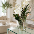 Orquídeas Vanda y Madera Flotante en Cilindro de Vidrio para decoración de interiores | Vareluma