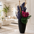 Orquídeas Vanda y Mokara en Macetero San José Negro Lacado para decoración de interiores | Vareluma